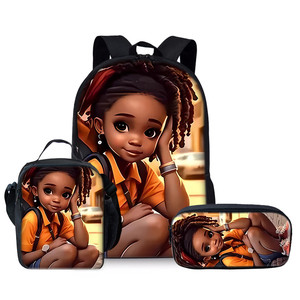 Série Fille Africaine : Ensemble de Trois Pièces Cartable 3D Imperméable pour Garçons et Filles, Meilleur Cadeau pour Enfants - Product Image 4