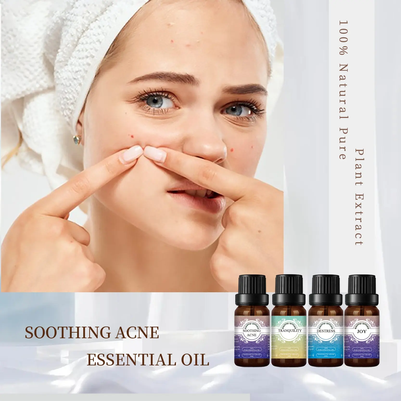 100% Puur Natuurlijke Mix Essentiële Olie Huidverzorging Acne Olie Controle Rustgevende Acne Essentiële Olie Voor Verkoop