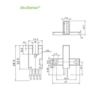 Sensor de Ranura AKUSENSE, Transductores de Sensor Óptico, Fotointerruptores, Salida Digital, LED Infrarrojo, 5-24V DC, 5mm, Alta Velocidad