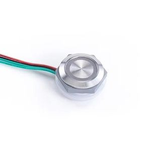 Interruptor ultrafino corto de acero inoxidable de 16/19/22/25/30mm con cable impermeable, Mini interruptores momentáneos de botón pulsador de Metal negro - Product Image 6