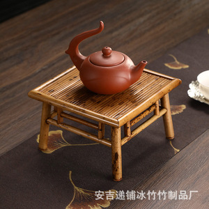 Bamboo Square Table Miniature <b>Retro</b> Decorative Collectible Desktop Ornament - Product Image 3