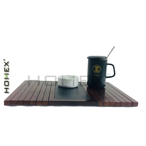 Table d'appoint en bambou <span class=keywords><strong>pour</strong></span> canapé avec porte-gobelet - Table antidérapante <span class=keywords><strong>pour</strong></span> boissons, collations, télécommande, plateau pliable en bambou réglable - Product Image 4