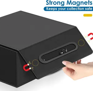 2024 New Portable Magnetic 1800PCS+ Card Deck Storage Boxes PU Leather Card Deck Case With Handle For Your Cherished Card