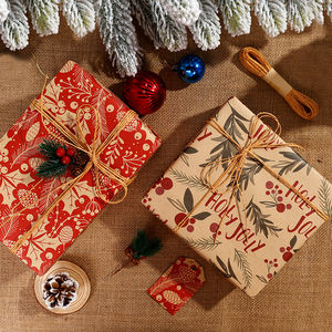 Factory Wholesale 80g <b>Christmas</b> Custom Luxury Gift Wrap Paper 43*300cm Wrapping Paper for Packaging - Product Image 3