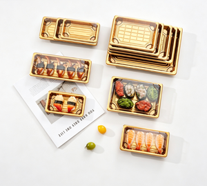 Emballage alimentaire jetable en plastique pour sandwichs et sushis, de type plateau carré multifonctionnel classique, de la marque Fujian <span class=keywords><strong>Bingo</strong></span> Take Away. - Product Image 4
