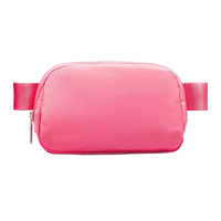 Tas Pinggang Unisex PU Tahan Air Bentuk Kotak, Penutup Ritsleting, Tali Dapat Disesuaikan, Multi Warna, Untuk Penggunaan Sehari-hari, Tas Selempang