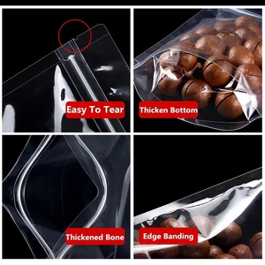 Bao bì thực phẩm trong suốt đứng lên túi nhựa dây kéo tái sử dụng cho thực phẩm - Product Image 6