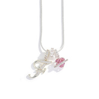 Collar Exquisito de la Serie Dopamina con 26 Letras Chapadas en Oro y Aleación de Circonio, con Piedra de Corazón, Regalo para el Día de San Valentín al por Mayor