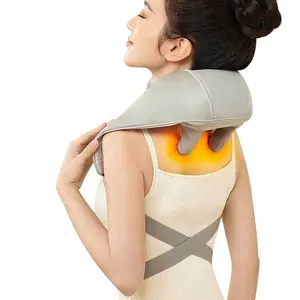 Derin yoğurma boyun el şeklinde masaj kablosuz Shiatsu elektrikli ısıtma boyun ve omuz masajı kas ağrısı rahatlama için