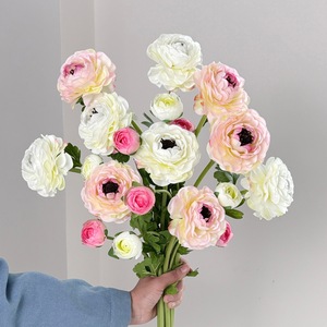 Fleurs artificielles de pivoine Dew Lotus en plastique et soie, décoration de mariage et de maison, couleur verte - Product Image 3
