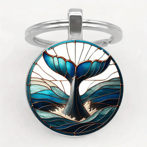 Wholesale New Dolphin Marine Life Alloy Keychain Time Gem Pendant Keychain