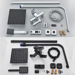 Wholesale Luxury SS304 Stainless Steel Bathroom <strong>Shower</strong> Faucet Rainfall <strong>Head</strong> Wall Mounted Hand Sprayer Bathtub <strong>Tap</strong> <strong>Shower</strong> Set - Product Image 2