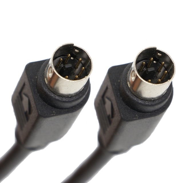 Custom 1M 2M 3M 5M 10M Shielded Braid PVC Jacket Male to Male Mini DIN 3-9 Pin Cable