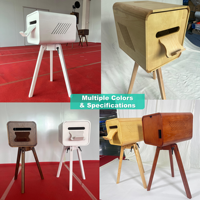 Dudukan Printer Kayu Retro untuk Photo Booth, Konstruksi Kayu Oak, Kepala Berputar, Panel Depan Magnetik, dan Akses Kabel Printer