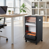 Chauffage électrique au gaz GPL de type armoire avec roues, radiateur infrarouge pour pièce avec système de protection multi-sécurité, idéal pour le bureau