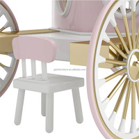 Lit d'enfant en bois massif de style princesse antique personnalisable avec un chariot de princesse, meubles de chambre à coucher