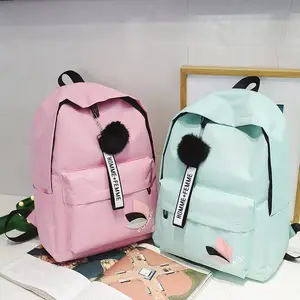 छोटे ताजा यात्रा ठोस रंग बैग छात्र लड़की स्कूल बैग किशोर कॉलेज पवन महिलाओं बस्ता के लिए सस्ते Backpacks