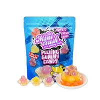Bonbons Gélifiés Véganes Doux et Aigres Pelables, Saveurs de Fruits Assorties, Certifiés Halal, Prix Usine OEM, Sachet de Confiserie 120g