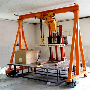 Grúa pórtico portátil mini de 250 kg y 1 tonelada con altura ajustable y polipasto eléctrico de cadena - Product Image 2