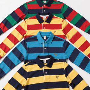 Biểu Tượng Tùy Chỉnh Bóng Bầu Dục Thể Thao Polo In Và Thêu Khâu 4 Inch Sọc Loopback Bông Cổ Điển Bóng Bầu Dục Áo Sơ Mi Jersey - Product Image 2