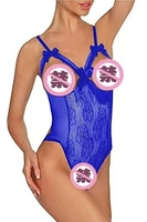 Hot Sexy Saint Valentin Lingerie dos nu sans manches érotique dentelle maille pure jarretière femmes sexe ensembles