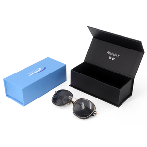 Estuche de lujo personalizado, cajas de envío, <span class=keywords><strong>embalaje</strong></span> de gafas de sol, gafas de sol magnéticas negras, caja de papel, <span class=keywords><strong>embalaje</strong></span> con impresión de logotipo - Product Image 4
