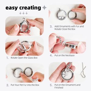 Joyería Conmemorativa para Cenizas de Mascotas, Collar con Colgante de Vial de Vidrio para Guardar Pelo de Perro o Gato, para Mujeres y Hombres - Product Image 5