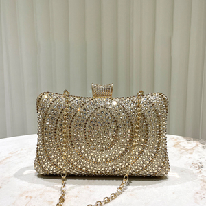 HC1242 New Arrival Women Fashion Temperament Elegant Evening Chain Bag Dark <strong>Green</strong> Rhinestone <strong>Clutch</strong> For Party Formal Event - Product Image 3