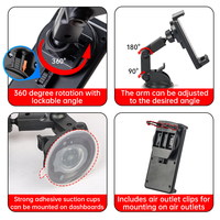 2025 support de tablette PC en matériau ABS amélioré support de voiture de téléphone portable stable avec ventouse puissante pour iPad Pro Samsung Galaxy