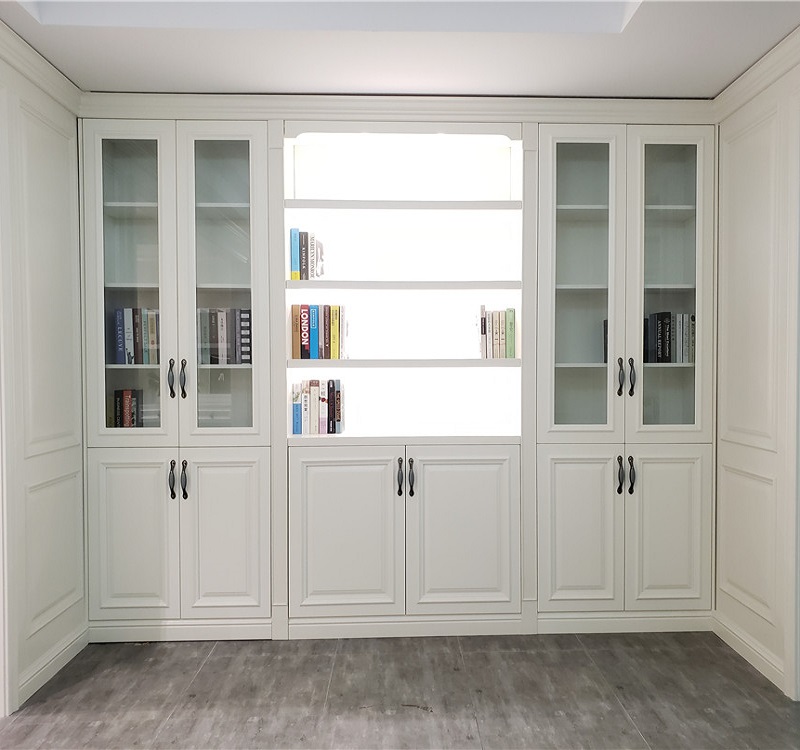 Книжная полка из белого дерева на заказ, Полная полка для гостиной, офиса, книжный шкаф размера на заказ