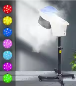 เครื่องอบไอน้ำโอโซนแบบมืออาชีพ Zs Professional O3 พร้อมไฟ LED 7 ดวง สีแดง/น้ำเงิน สำหรับทำทรีทเมนต์ผม ใช้ในร้านเสริมสวยและสปา - Product Image 4