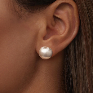 Boucles d'oreilles à clous classiques unisexes, bijoux plaqués argent, forme ronde, boucles d'oreilles tendance - Product Image 6