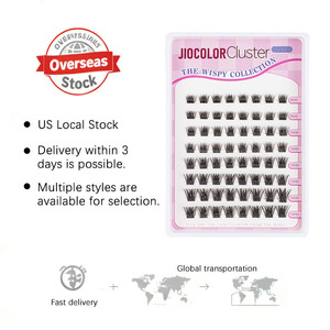 Cils autocollants en stock local aux États-Unis, logo personnalisé, 8 rangées, effet wispy, imperméables, courbure C et D, longueur mixte - Product Image 3