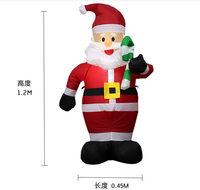 Santa claus de tamaño real para decoración de Navidad, adornos de luz inflables de Navidad para exteriores, suministros de decoración, 5 pies