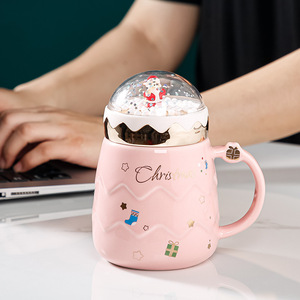 Redeco New Arrival Craftsman <b>Large</b> Capacity Water Santa <b>Cup</b> With Lid Mug Coffee Ceramic Christmas Mugs for Home Gifts - Product Image 2