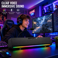Vente directe usine – Nouvelle barre de son au design moderne pour ordinateur domestique, audio sans fil, microphone de jeu de bureau, haut-parleur stéréo USB RGB avec basses puissantes