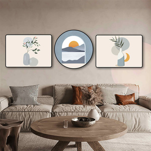Art mural pour salon, peinture murale de luxe légère, <span class=keywords><strong>triptyque</strong></span> en porcelaine de cristal, peinture abstraite suspendue - Product Image 5