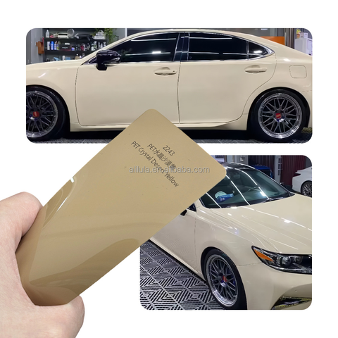 1.52*18M Roll Anti Scratching Crystal Yellow Car Wrap Gloss Tpu Paint Protection Film Self Healing Automotive Change Color PPF
