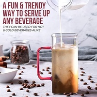 Offre Spéciale – Tasse à Thé Moderne et Élégante en Verre Borosilicate avec Poignée, 400 ml, Écologique, Résistante au Froid et à la Chaleur, Idéale pour Café Glacé et Fêtes JNSM