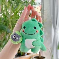 Jouet en peluche dinosaure mignon avec haut-parleur - Remplissage en coton PP, super doux, petit ornement suspendu, poupée, breloque pour sac, cadeau EN71