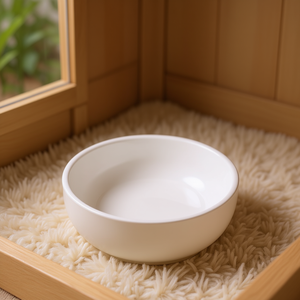 Comedero de Cerámica de 0.9 L, Diámetro 16 Cm, Blanco, Tazón para Mascotas Pequeñas - Product Image 3