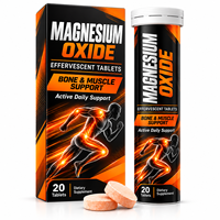 Tablet Efervesen Magnesium Oksida Cepat Larut dengan Kalsium Vitamin D3 B6 Elektrolit Pabrik OEM Kustom