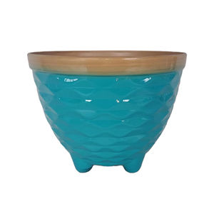 Pot de fleurs en PP complet, motif <span class=keywords><strong>pied</strong></span>é, brillant et émaillé, léger, durable, multicolore, avec trou de drainage pour la maison et le jardin - Product Image 2