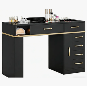 <span class=keywords><strong>Mesa</strong></span> <span class=keywords><strong>de</strong></span> Manicura Profesional con Colector <span class=keywords><strong>de</strong></span> Polvo, Exhibidor <span class=keywords><strong>de</strong></span> Vidrio y Amplio Espacio <span class=keywords><strong>de</strong></span> Almacenamiento - Product Image 6