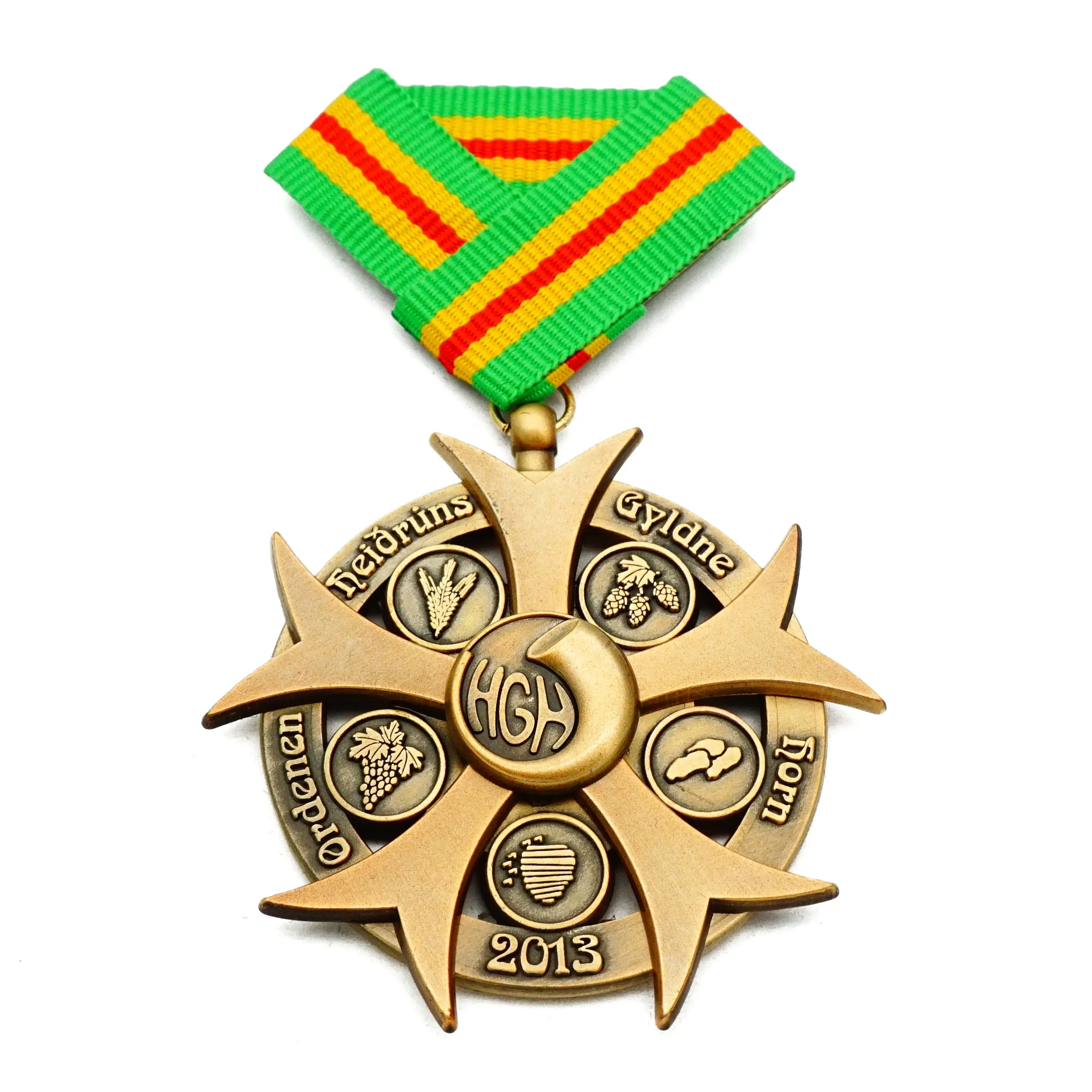 Fábrica Atacado Design personalizado em relevo Prêmio medalhas Us antigo Medalhão Honra lembrança medalha e crachá