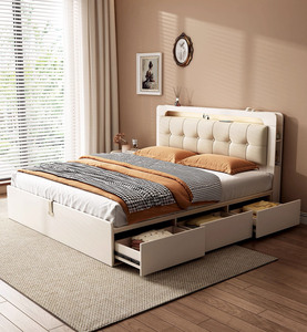 Nouveaux ensembles modernes de <span class=keywords><strong>chambre</strong></span> <span class=keywords><strong>à</strong></span> <span class=keywords><strong>coucher</strong></span> de prix bon marché boîte de meubles de rangement lit double exécutif pour adultes - Product Image 2