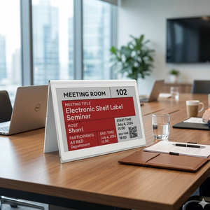 7.5 Inch V Shape Esl Dual Display Screen Large Epaper Display Conference <b>Table</b> Name <b>Card</b> Wireless Smart E Ink Nameplate Display - Product Image 1