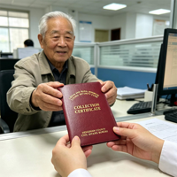 Protège-certificat personnalisé en cuir PU avec estampage à chaud or, porte-documents pour collection de fonds de secours gouvernementaux, vente en gros