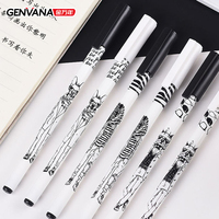 Stylos gel en plastique Genvana, 12 pièces/boîte, pointe fine de 0,38 mm, stylos de bureau, écriture fluide, encre noire et rouge fiable, papeterie