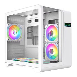Ruix TOP-<strong>Mini</strong> 2024 New Full View <strong>Mini</strong>-<strong>ITX</strong> Gaming Computer <strong>Case</strong> Three Side Panels Tempered Glass <strong>With</strong> Temperature Display PC <strong>Case</strong> - Product Image 1